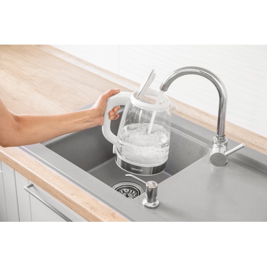 Sencor - Wasserkocher mit Thermoregulierung 2 l 2200W/230V weiß