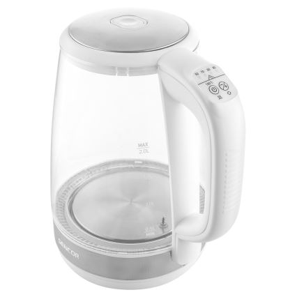 Sencor - Wasserkocher mit Thermoregulierung 2 l 2200W/230V weiß