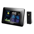 Sencor - Wetterstation mit Farb-LCD-Anzeige und Wecker 3xAAA + 2xAA schwarz