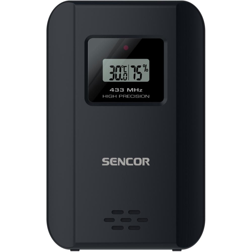 Sencor - Wetterstation mit Farb-LCD-Anzeige und Wecker 3xAAA schwarz