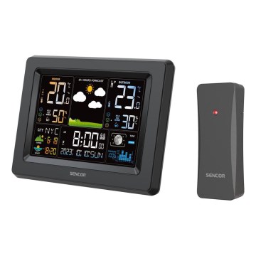 Sencor - Wetterstation mit farbigem LCD-Display 3xAA + 2xAA schwarz