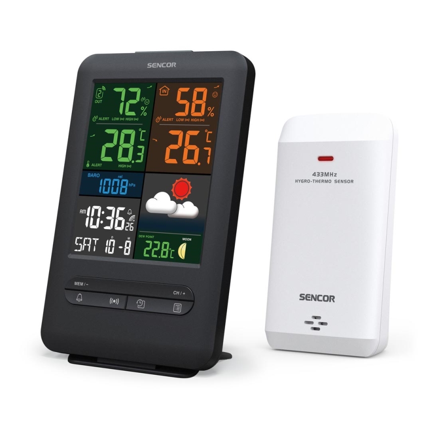 Sencor - Wetterstation mit LCD-Farbdisplay 5V/1xCR2032