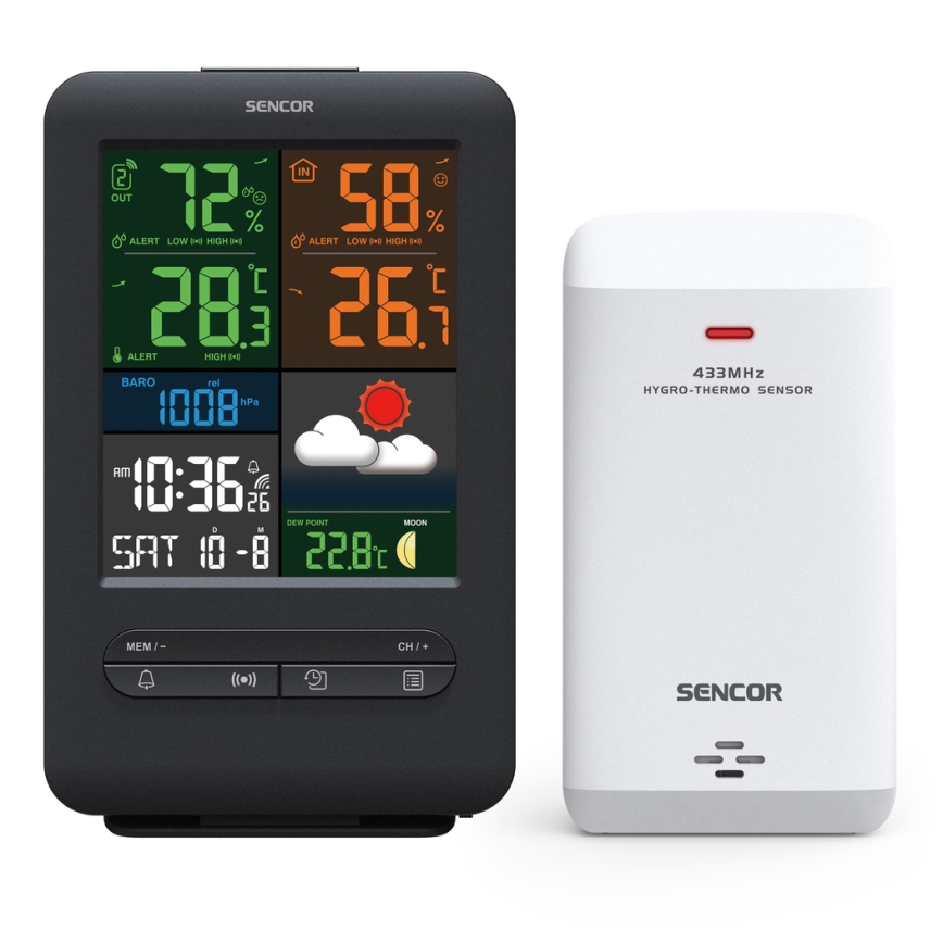 Sencor - Wetterstation mit LCD-Farbdisplay 5V/1xCR2032