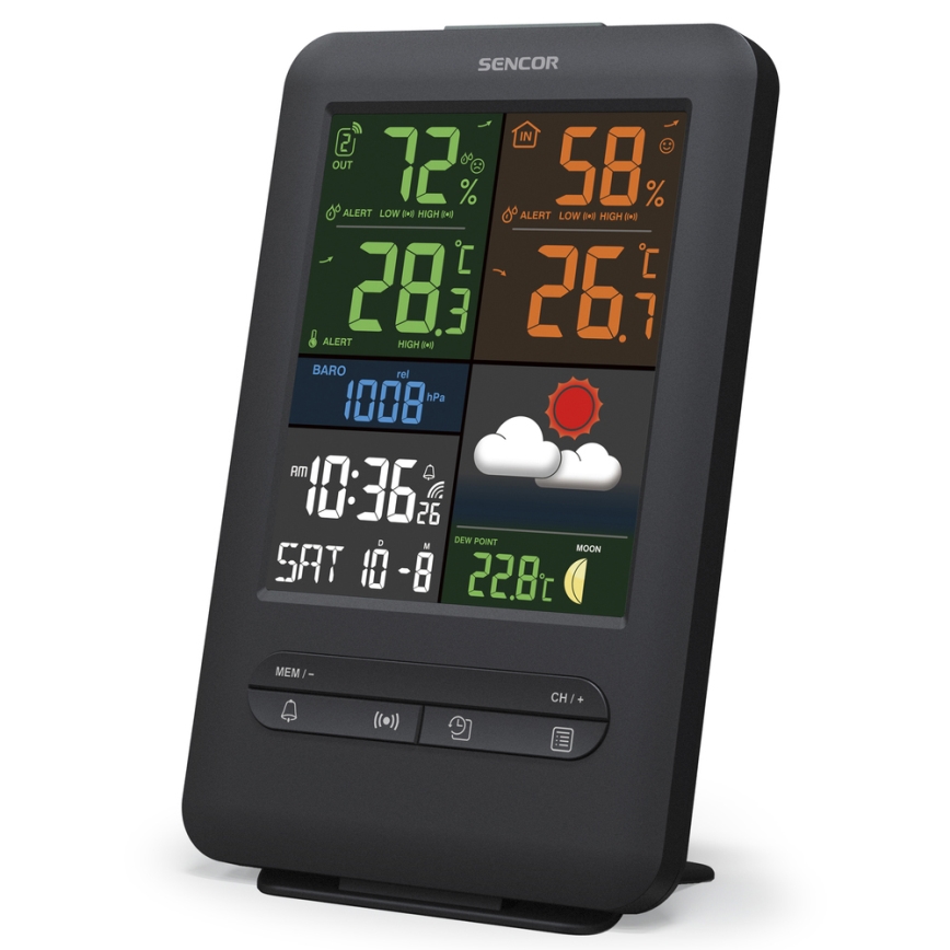 Sencor - Wetterstation mit LCD-Farbdisplay 5V/1xCR2032