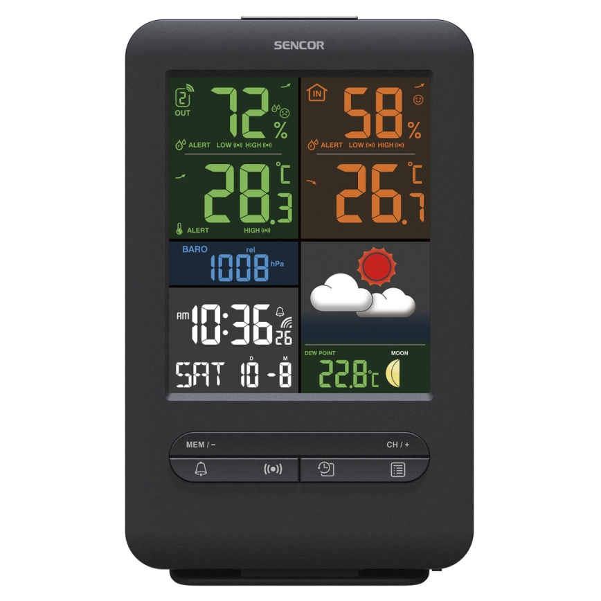 Sencor - Wetterstation mit LCD-Farbdisplay 5V/1xCR2032