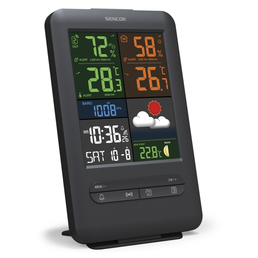 Sencor - Wetterstation mit LCD-Farbdisplay 5V/1xCR2032