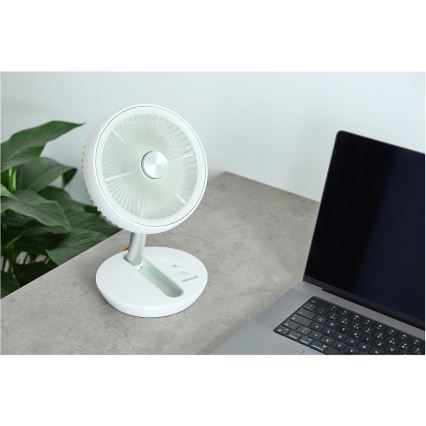 Sencor - Wiederaufladbarer Tischventilator 5W/5V 4000 mAh weiß