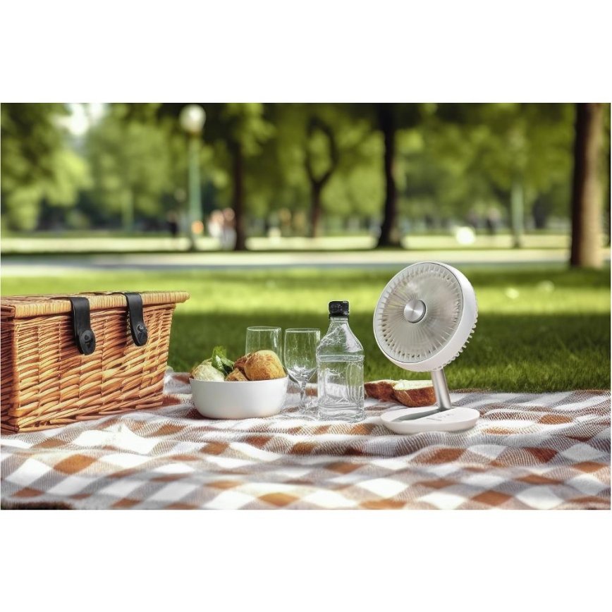 Sencor - Wiederaufladbarer Tischventilator 5W/5V 4000 mAh weiß