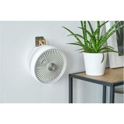 Sencor - Wiederaufladbarer Tischventilator 5W/5V 4000 mAh weiß
