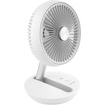 Sencor - Wiederaufladbarer Tischventilator 5W/5V 4000 mAh weiß