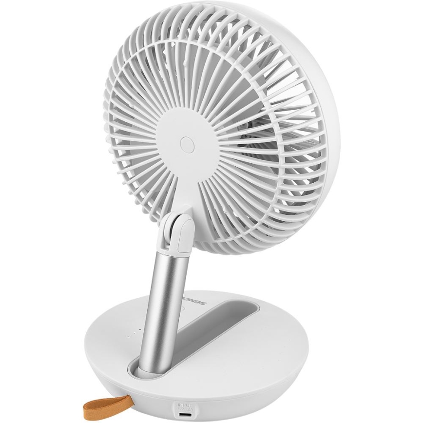 Sencor - Wiederaufladbarer Tischventilator 5W/5V 4000 mAh weiß