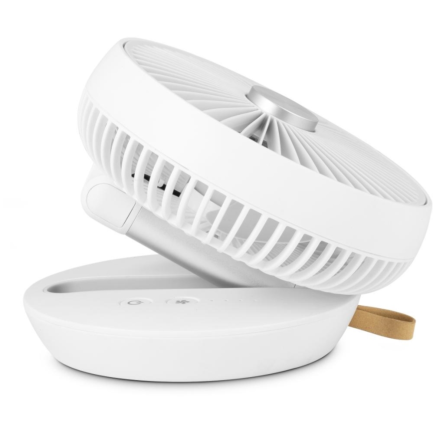 Sencor - Wiederaufladbarer Tischventilator 5W/5V 4000 mAh weiß