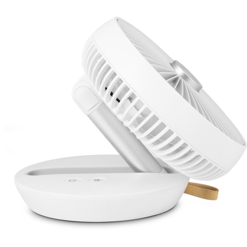 Sencor - Wiederaufladbarer Tischventilator 5W/5V 4000 mAh weiß
