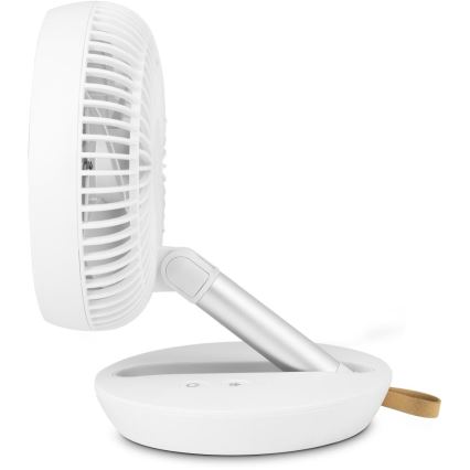 Sencor - Wiederaufladbarer Tischventilator 5W/5V 4000 mAh weiß
