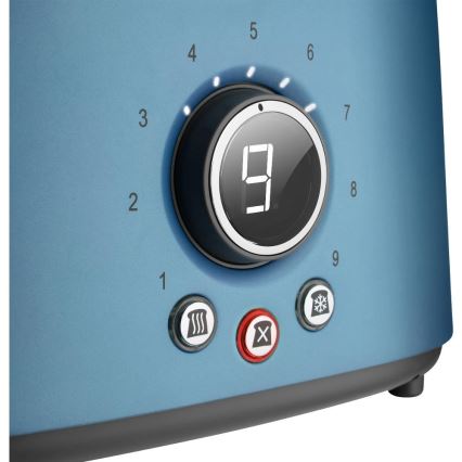 Sencor - Zweischlitz-Toaster mit Brötchenaufsatz 1000W/230V blau
