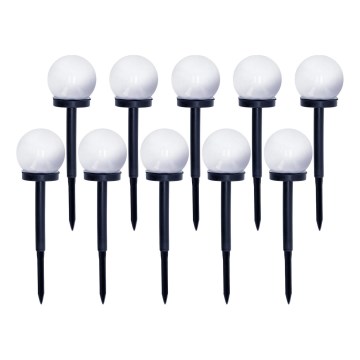 SET 10x LED-Solarleuchte LED/0,12W/1,2V 6500K IP44 schwarz/weiß