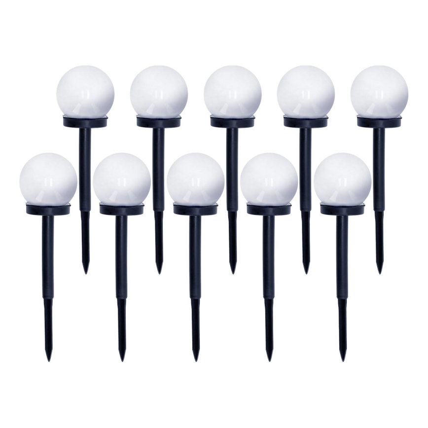 SET 10x LED-Solarleuchte LED/0,12W/1,2V 6500K IP44 schwarz/weiß