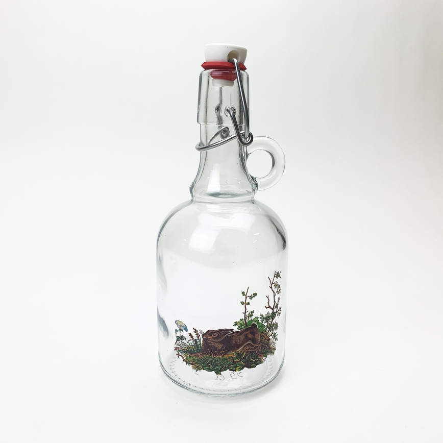 Set 1x Glasflasche und 2x Shot-Gläser klar