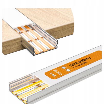 SET 1x dimmbarer LED-RGBW-Streifen DIGITAL LED/9,6W/230V 3 m + 3x Einbauprofil 1 m silber/weiß + Fernbedienung