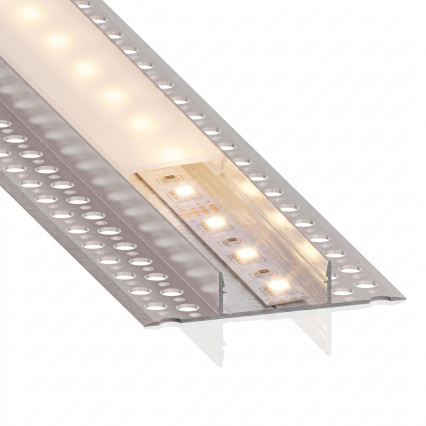 Set 1x LED-Streifen mit Bewegungssensor FLEX LED/3,6W/4xAA 2 m + 2x Einbauprofil 1 m silber/weiß