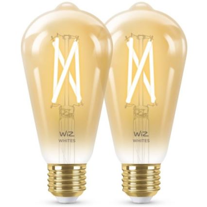 SET 2 x Dimmbare LED-Glühbirne VINTAGE FILAMENT ST64 E27/6,7W/230V 2000-5000K Wi-Fi - WiZ