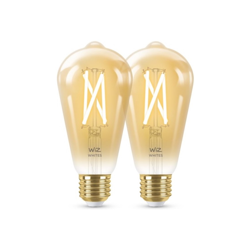 SET 2 x Dimmbare LED-Glühbirne VINTAGE FILAMENT ST64 E27/6,7W/230V 2000-5000K Wi-Fi - WiZ