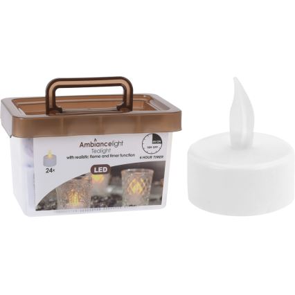 SET 24x LED-Weihnachtskerzen LED/1xCR2032 3,8 cm warmweiß