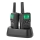 SET 2x Aufladbares Walkie-Talkie mit LED-Licht 1300 mAh Bereich 10 km