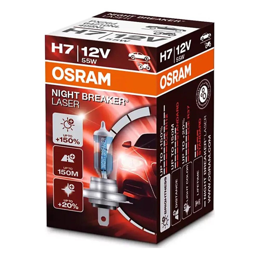 SET 2x Auto-Glühlampe NIGHT BREAKER H7 PX26d/55W/12V - Osram