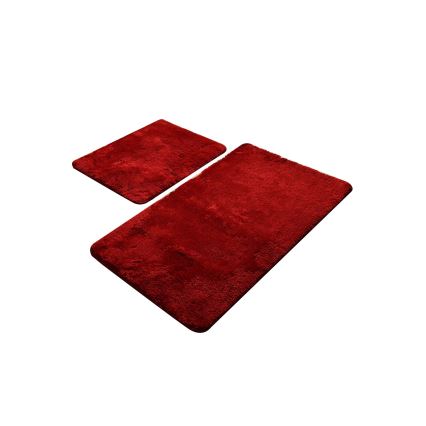 SET 2x Badezimmermatte 60/100 cm rot