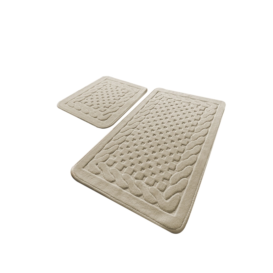 SET 2x Badezimmermatte BAMBI 60/100 cm beige