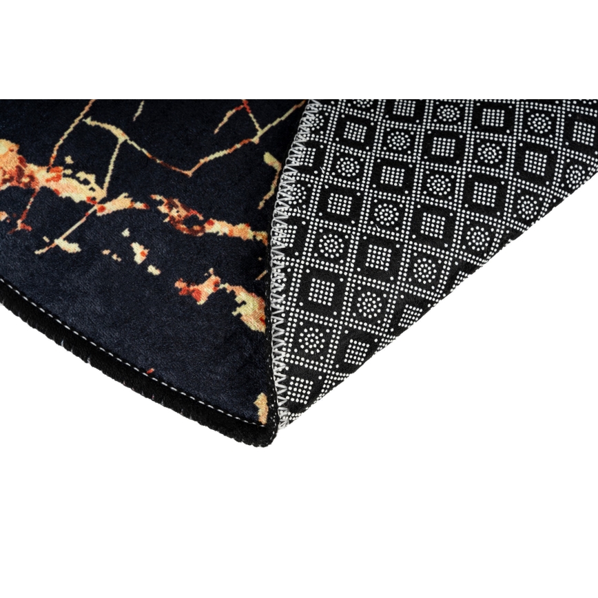 SET 2x Badezimmermatte GOLDES 60/100 cm schwarz/golden