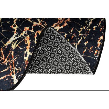 SET 2x Badezimmermatte GOLDES 60/100 cm schwarz/golden