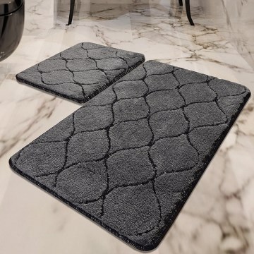 SET 2x Badezimmermatte INFINITY 60/100 cm anthrazit