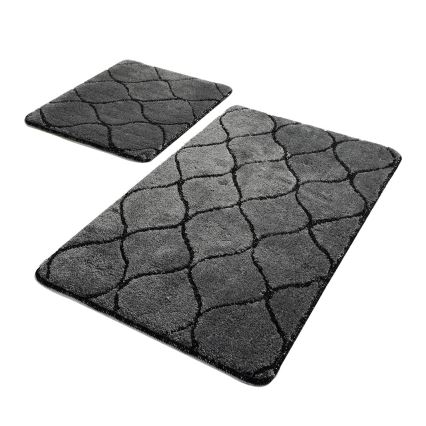 SET 2x Badezimmermatte INFINITY 60/100 cm anthrazit