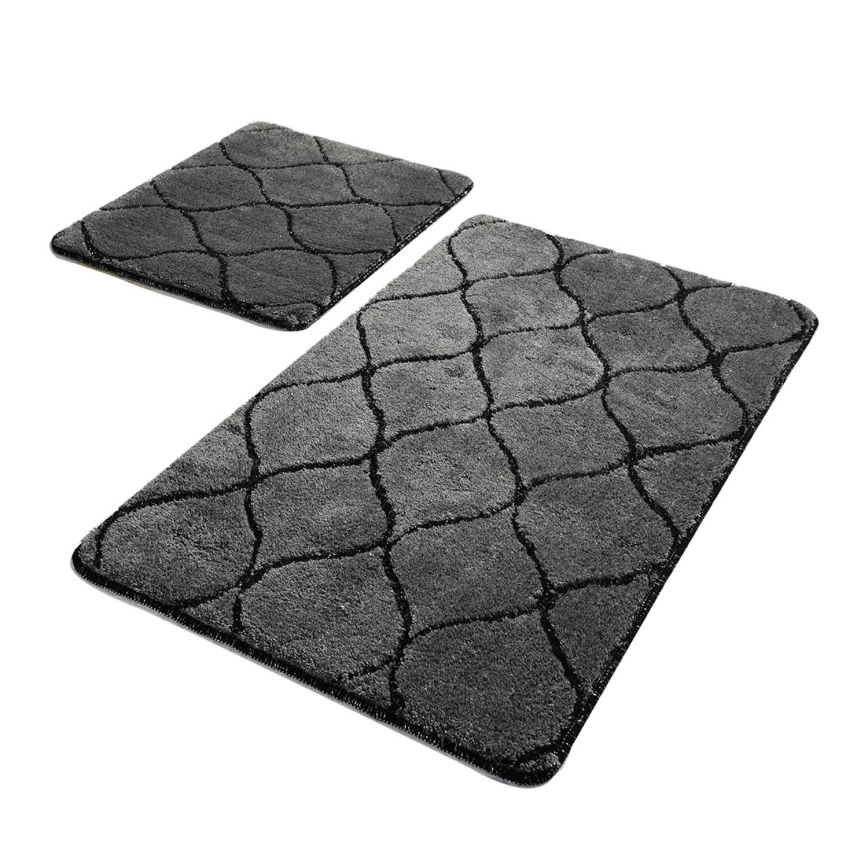SET 2x Badezimmermatte INFINITY 60/100 cm anthrazit