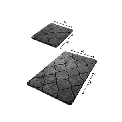 SET 2x Badezimmermatte INFINITY 60/100 cm anthrazit