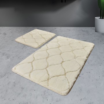 SET 2x Badezimmermatte INFINITY 60/100 cm beige