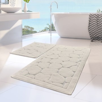 SET 2x Badezimmermatte LINO 60/100 cm beige