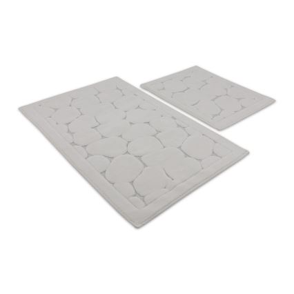 SET 2x Badezimmermatte LINO 60/100 cm beige