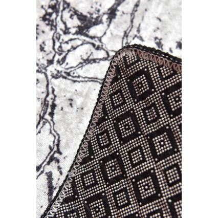 SET 2x Badezimmermatte MARBLE 60/100 cm weiß/schwarz