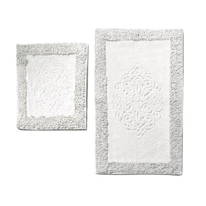 SET 2x Badezimmermatte PIANTE 60/100 cm weiß