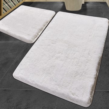 SET 2x Badezimmerteppich 60/100 cm Weiß