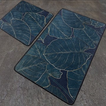 SET 2x Badezimmerteppich GRÜN 60/100 cm grün