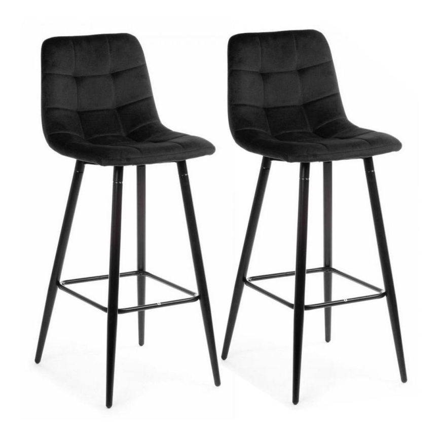 SET 2x Bar-Stuhl HOKER 105x44 cm schwarz