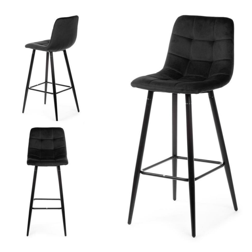 SET 2x Bar-Stuhl HOKER 105x44 cm schwarz