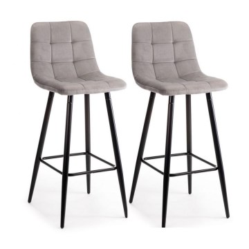 SET 2x Barhocker HOKER 105x44 cm grau
