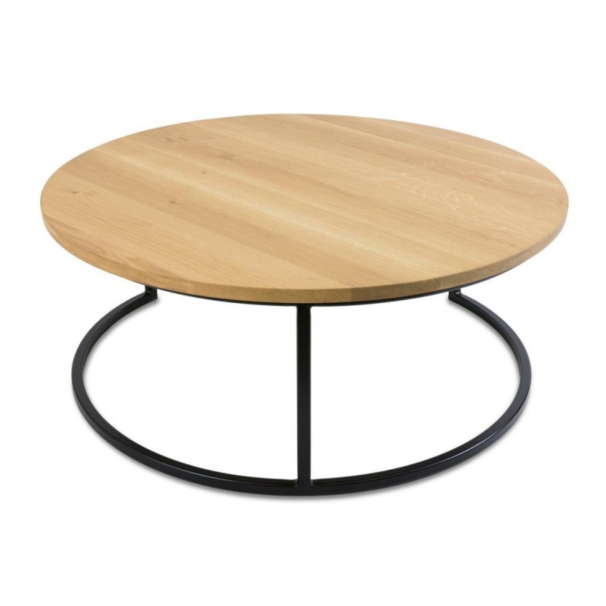 SET 2x Beistelltisch OAKLOFT 38x90 cm schwarz/Eiche
