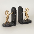 SET 2x Buchstütze golden/schwarz