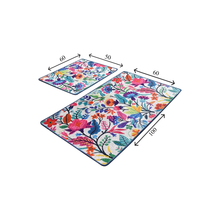 SET 2x Bunte Badezimmermatte PICTURA 60/100 cm